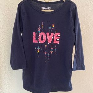 Mudd girls sequin LOVE tee size 7/8